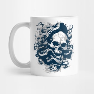 artistic skull with octopus Mug